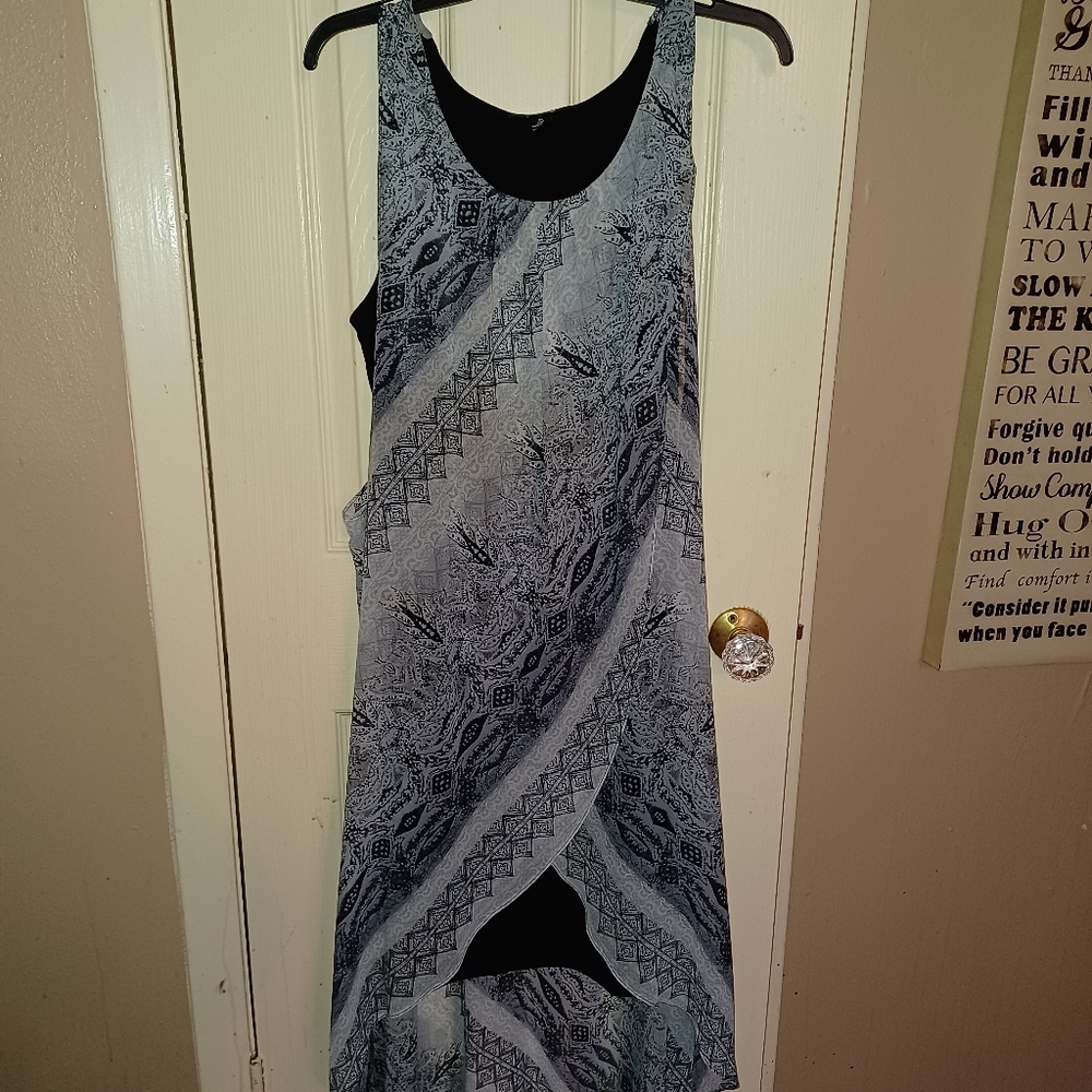 Style & Co black gray and white dress